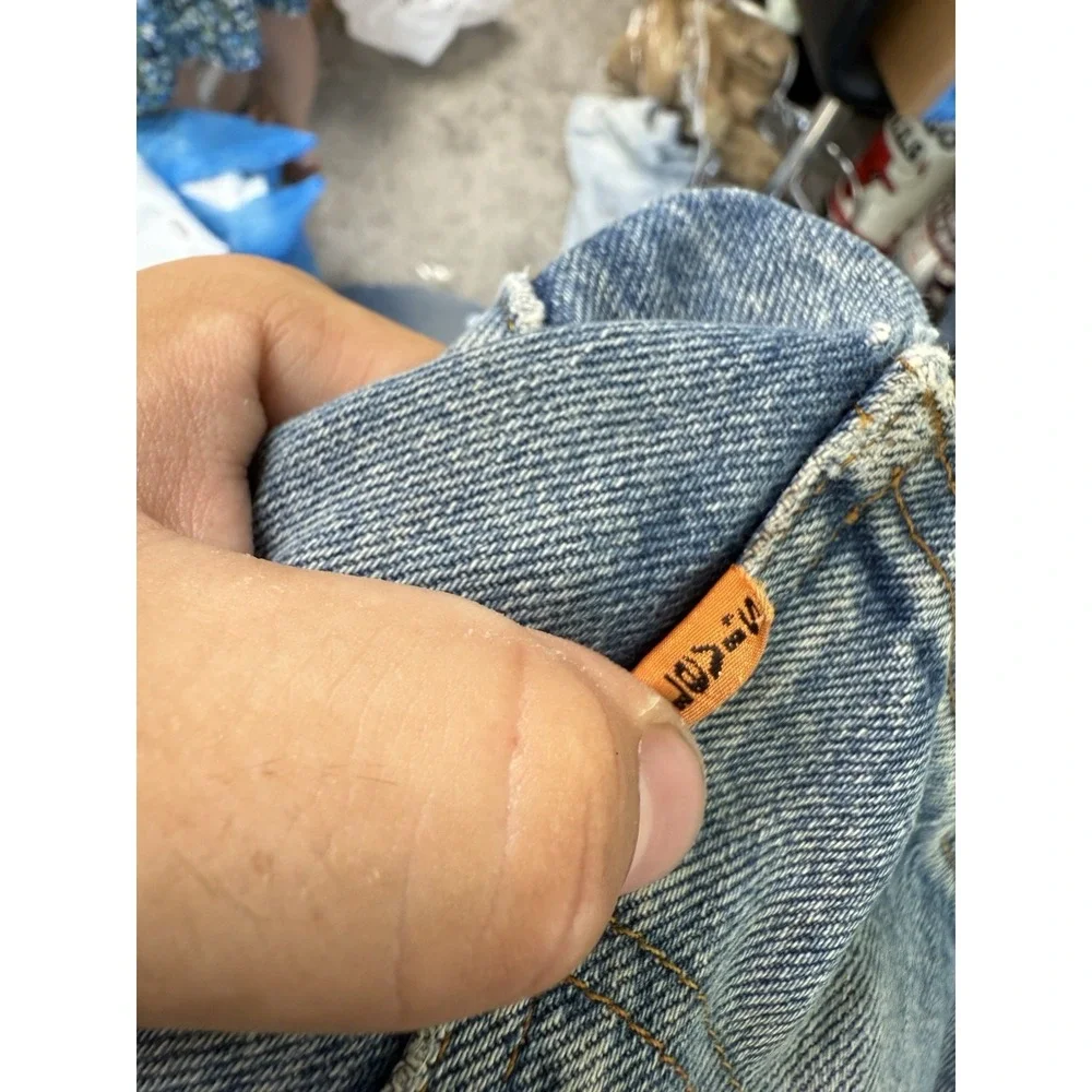 Vintage Levis 505 Jeans Mens 34x30 Made in USA Straight Leg Workwear Orange Tab